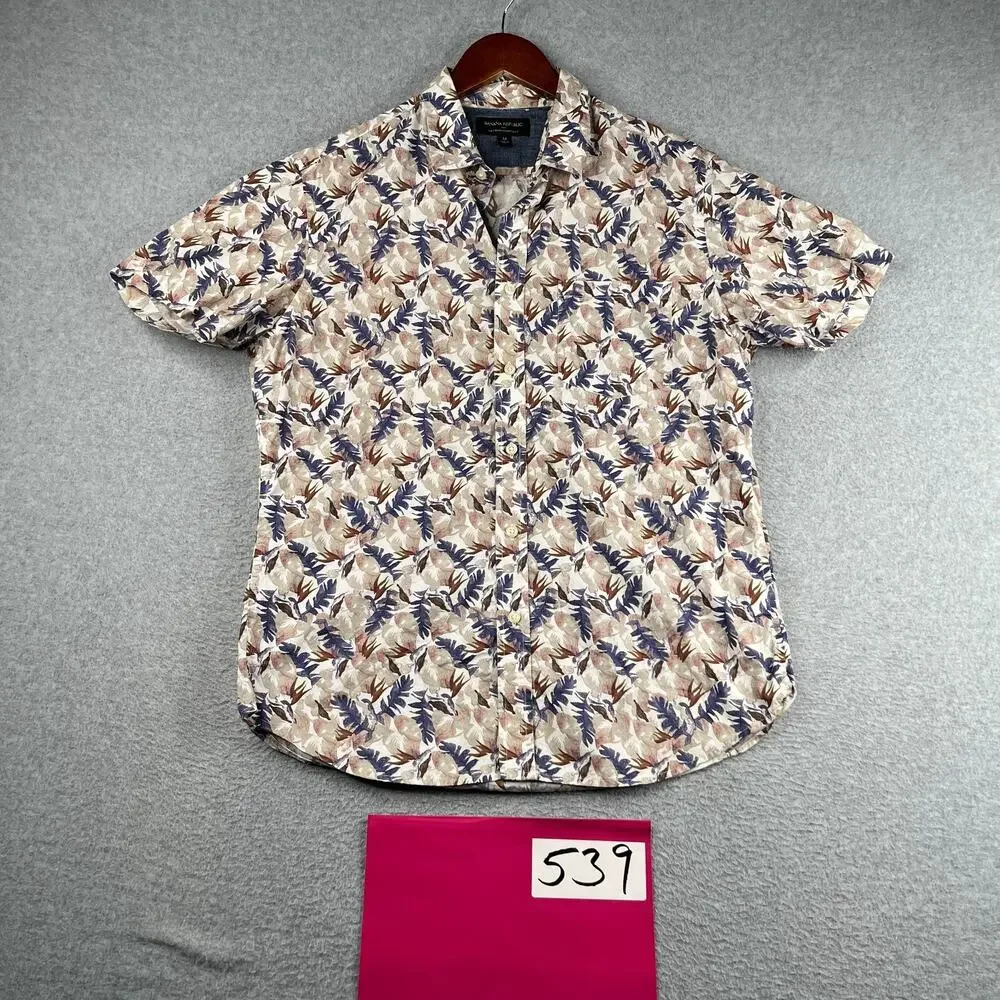 Banana Republic Soft Wash Shirt Medium Floral Button Up Short Sleeve Mens